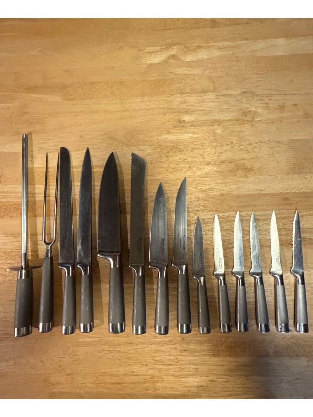 Messerstahl Knife Set - 12 Knives + Carving Fork, and Sharpening Streel